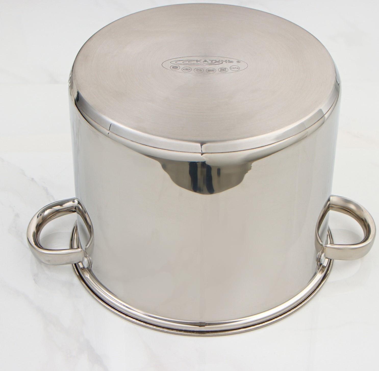 Кастрюля «Гретта», d=24 см, 9 л, капсульное дно, металлическая крышка, индукция