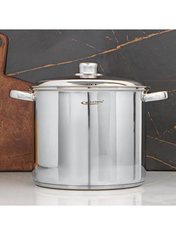 Кастрюля «Гретта», d=24 см, 9 л, капсульное дно, металлическая крышка, индукция