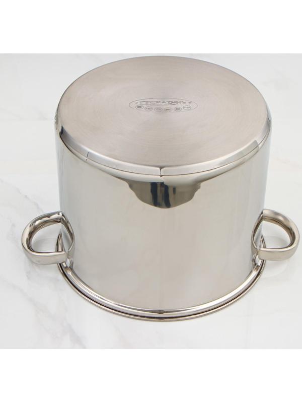 Кастрюля «Гретта», d=24 см, 9 л, капсульное дно, металлическая крышка, индукция