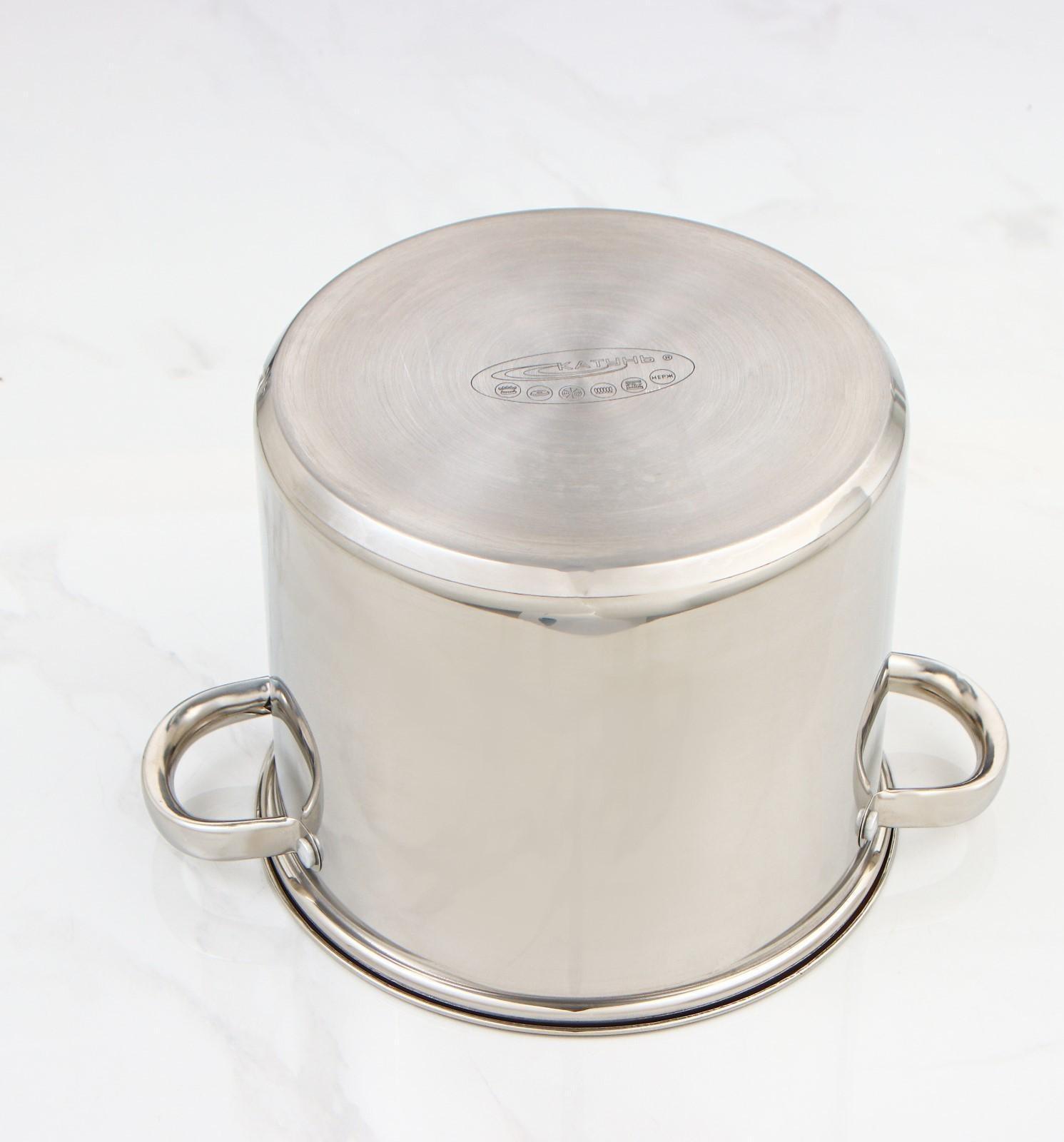 Кастрюля «Гретта», 7,3 л, d=22 см, капсульное дно, металлическая крышка, индукция