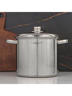 Кастрюля «Гретта», 7,3 л, d=22 см, капсульное дно, металлическая крышка, индукция