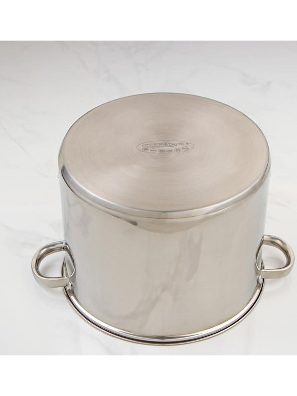 Кастрюля «Гретта», 13 л, d=28 см, капсульное дно, металлическая крышка, цвет серебряный