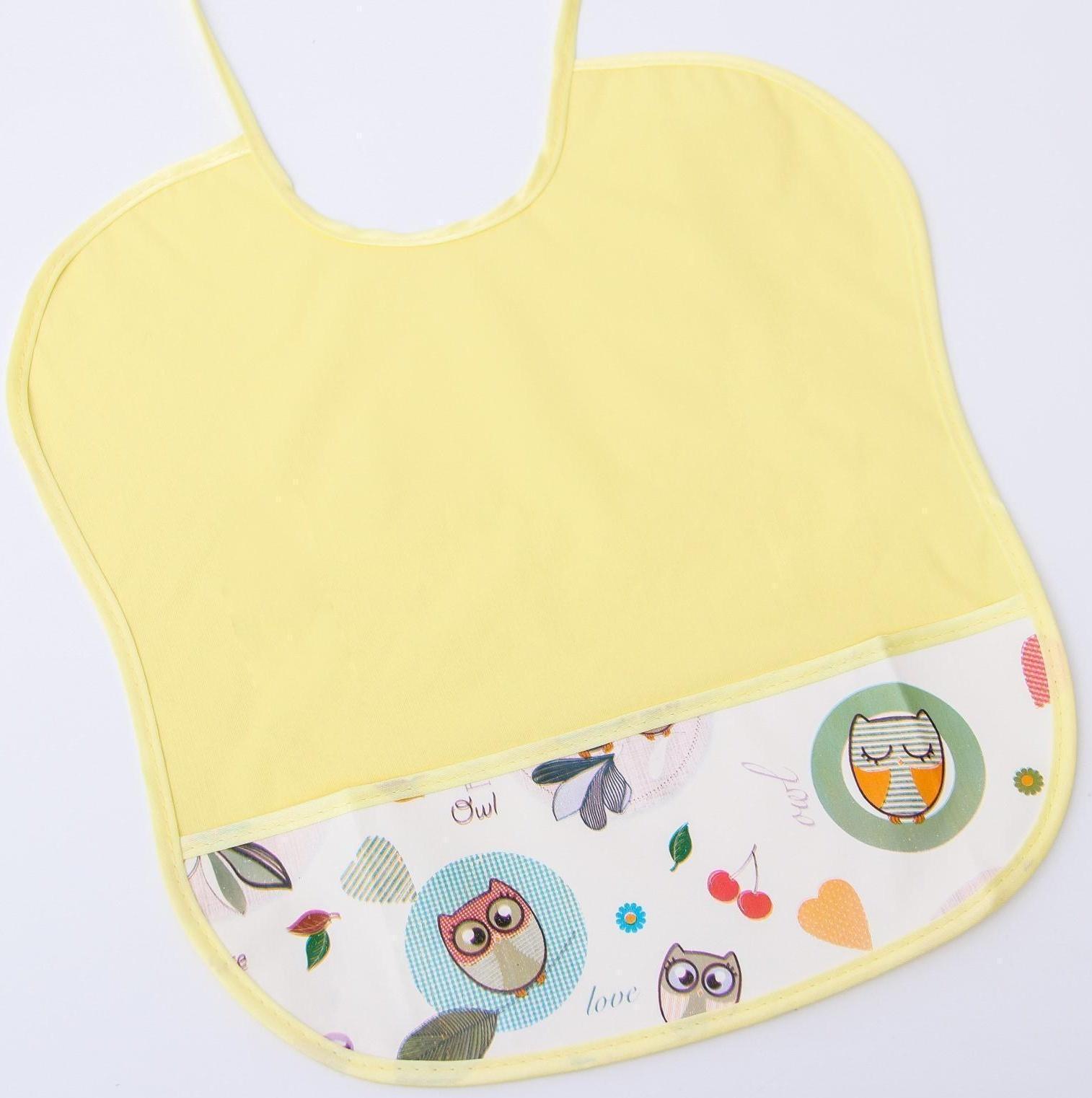 Нагрудник с карманом, из нетканого полотна с ПВХ покрытием, «Совы», цвет МИКС