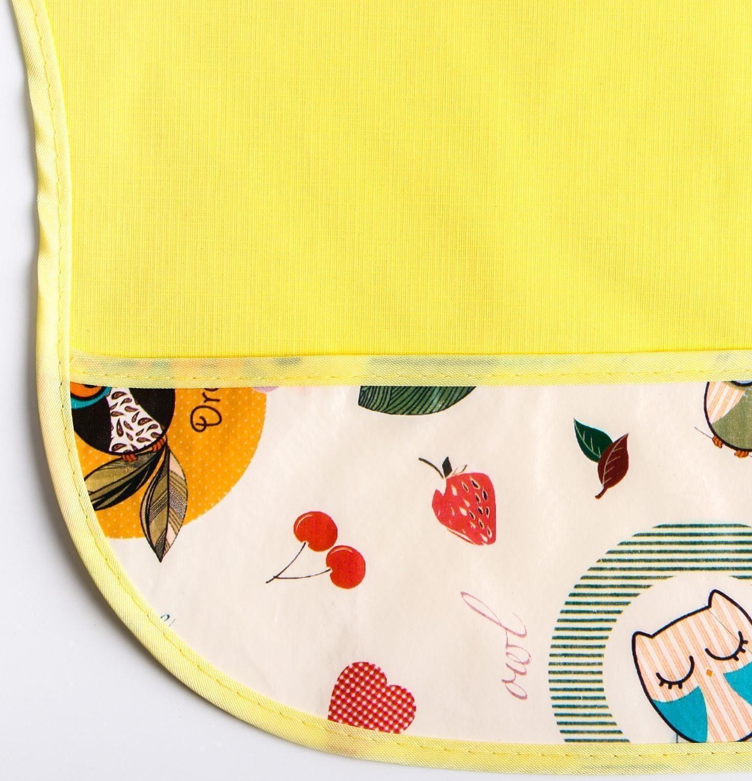 Нагрудник с карманом, из нетканого полотна с ПВХ покрытием, «Совы», цвет МИКС