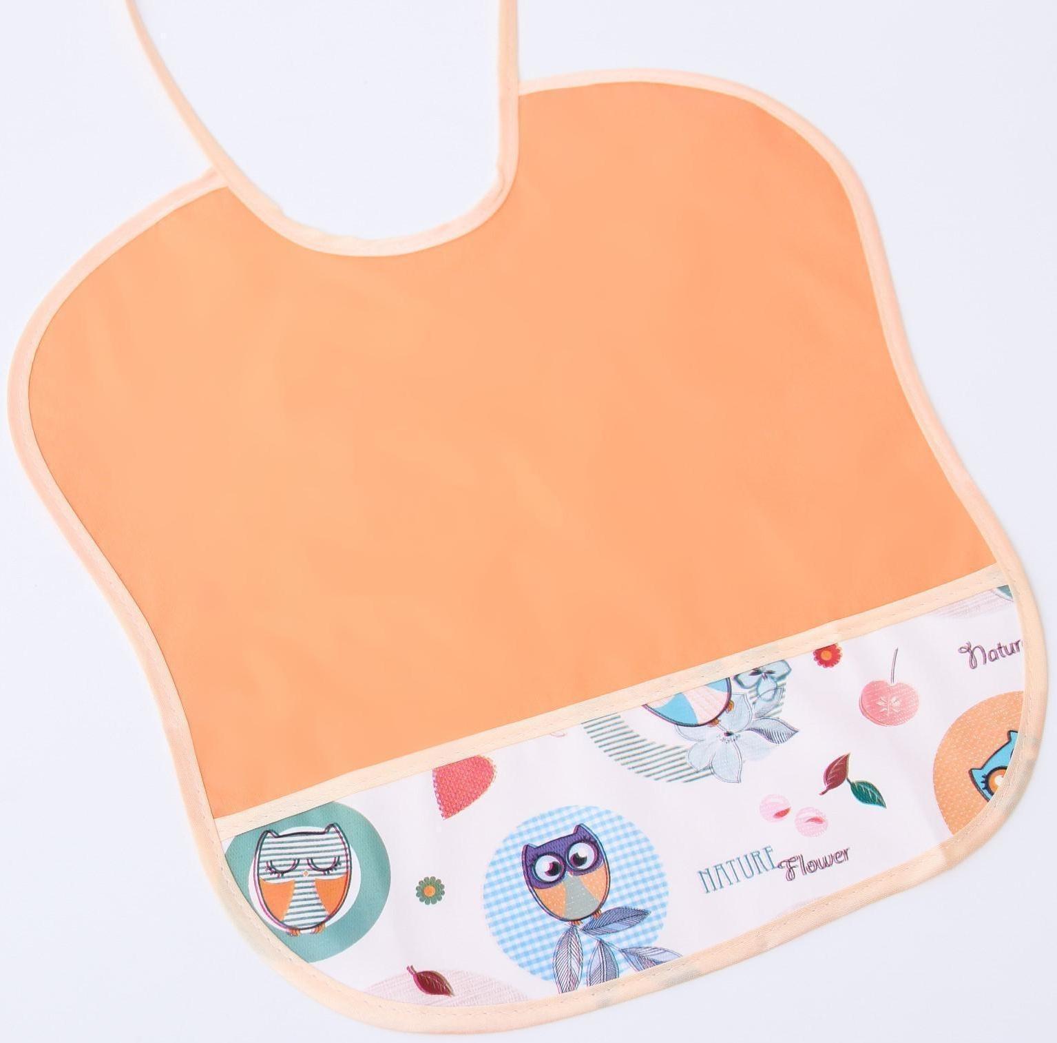 Нагрудник с карманом, из нетканого полотна с ПВХ покрытием, «Совы», цвет МИКС