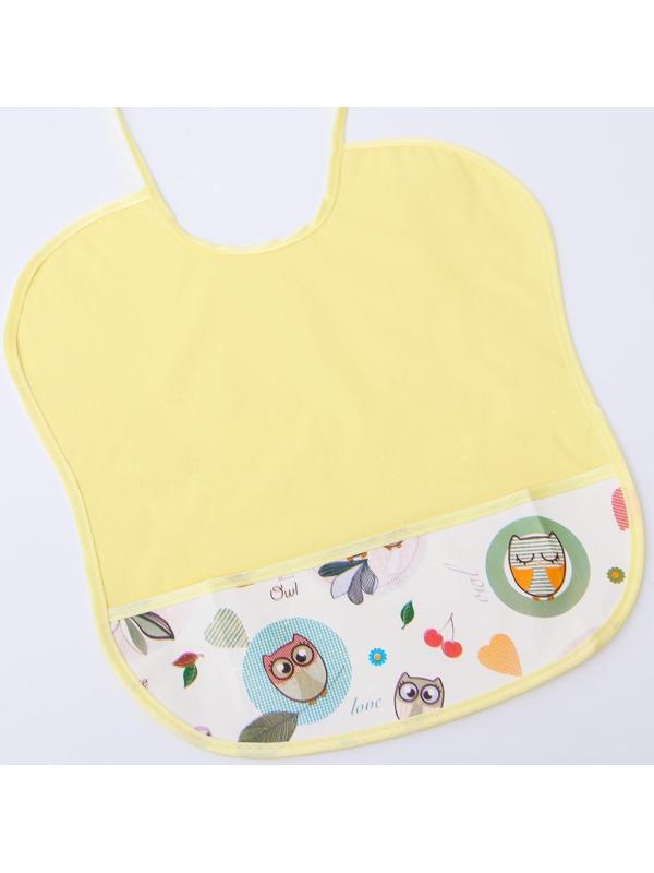 Нагрудник с карманом, из нетканого полотна с ПВХ покрытием, «Совы», цвет МИКС