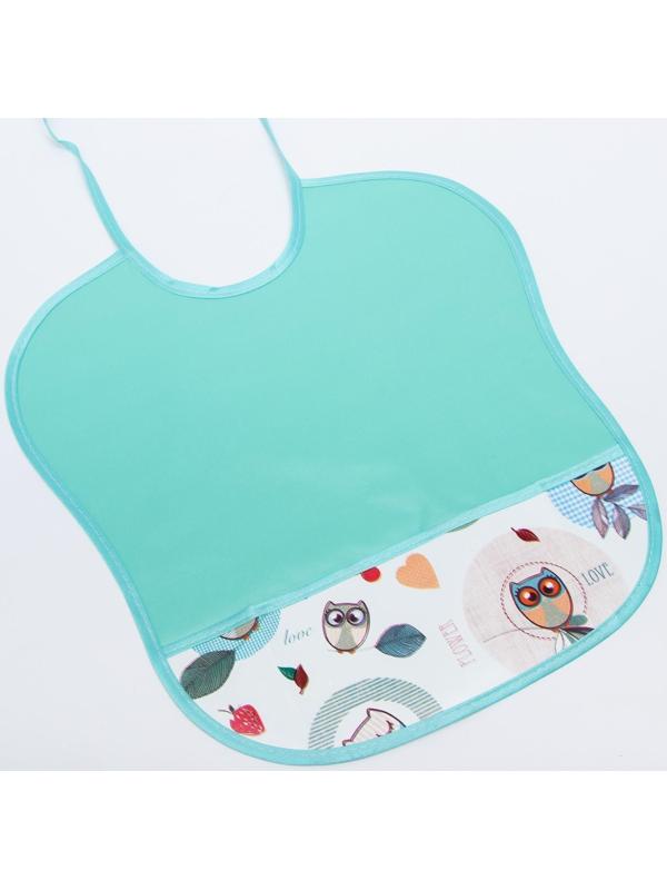 Нагрудник с карманом, из нетканого полотна с ПВХ покрытием, «Совы», цвет МИКС