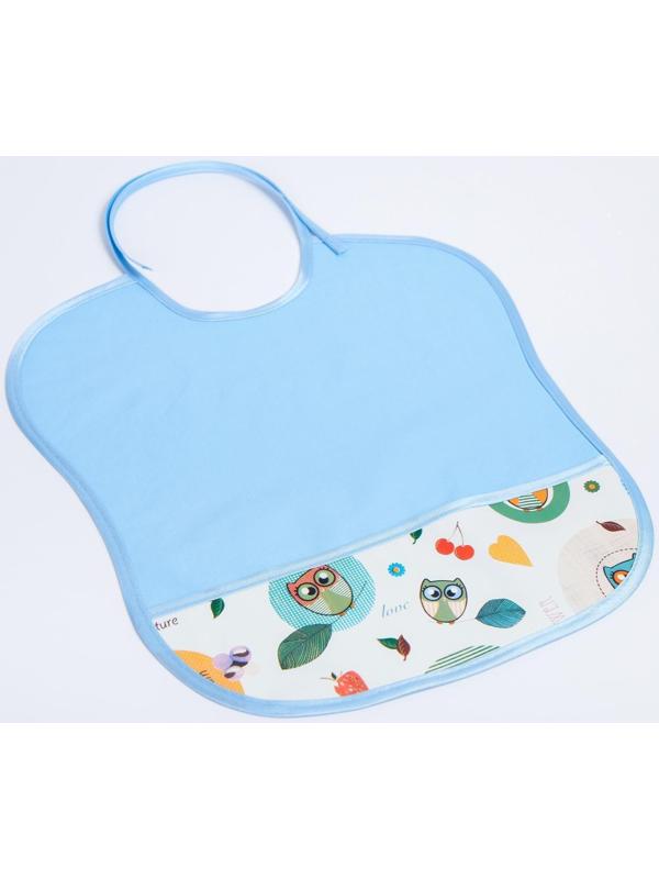 Нагрудник с карманом, из нетканого полотна с ПВХ покрытием, «Совы», цвет МИКС