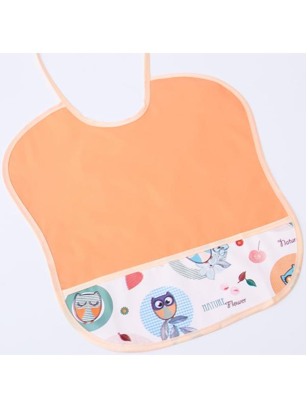 Нагрудник с карманом, из нетканого полотна с ПВХ покрытием, «Совы», цвет МИКС