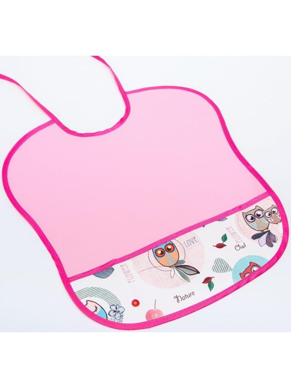 Нагрудник с карманом, из нетканого полотна с ПВХ покрытием, «Совы», цвет МИКС