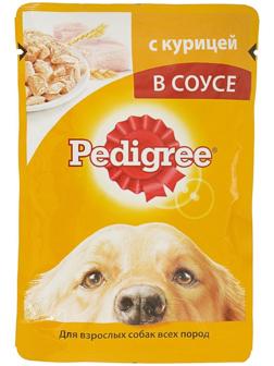 Влажный корм Pedigree для собак, курица в соусе, пауч, 85 г