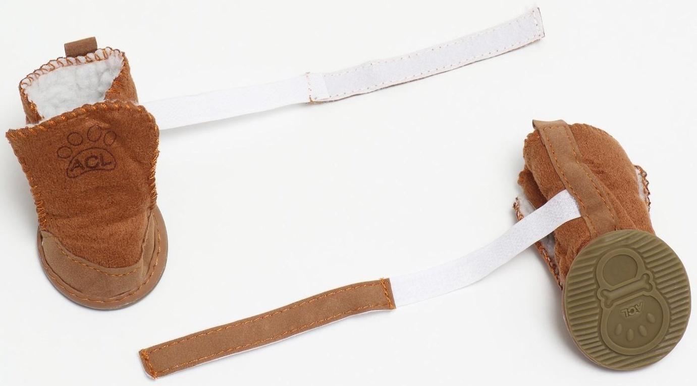 Ботинки Элеганс, набор 4 шт, размер 5 (подошва 6 х 5 см) коричневые