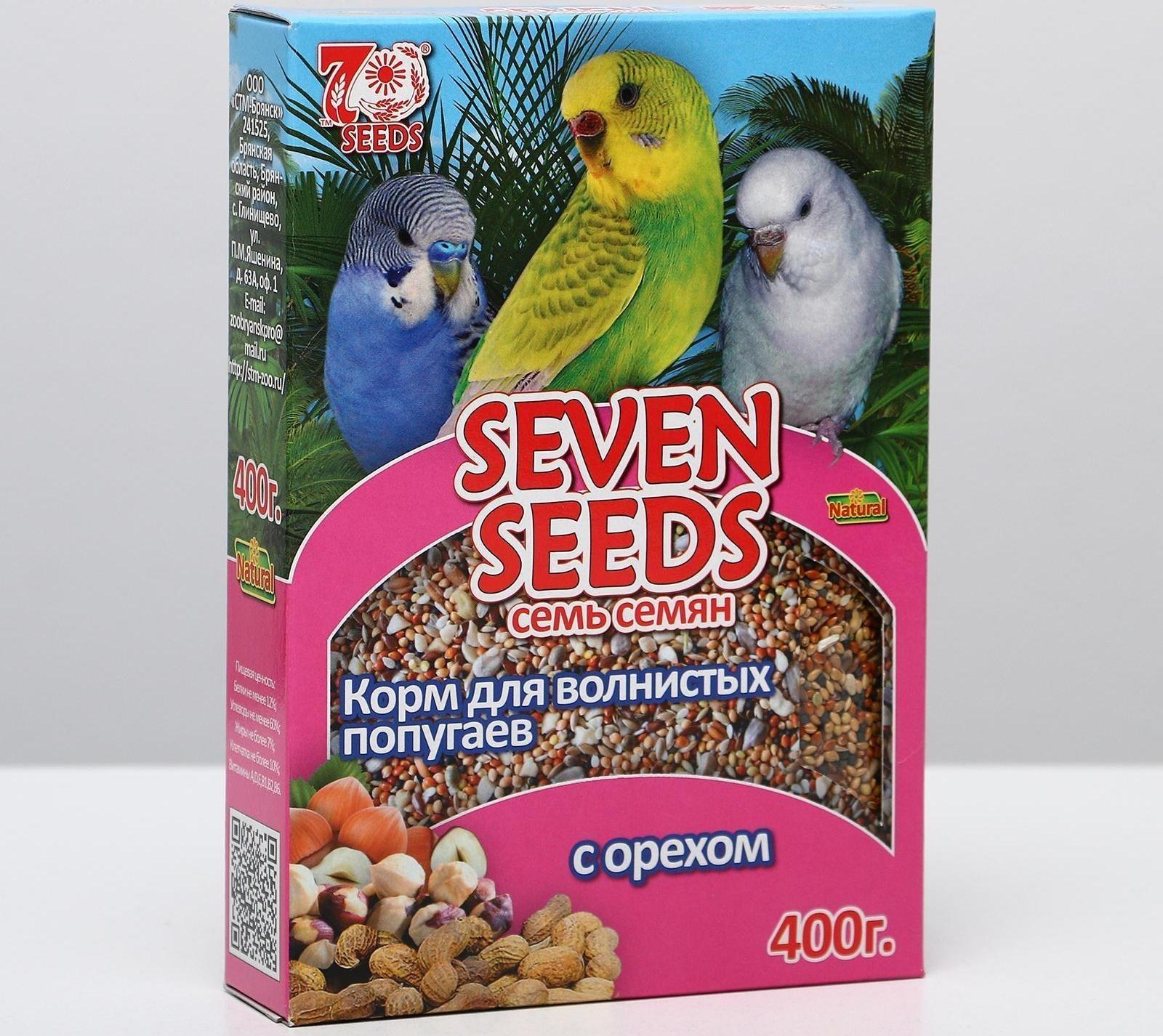 Корм Seven Seeds Special для волнистых попугаев, с орехом, 400 г