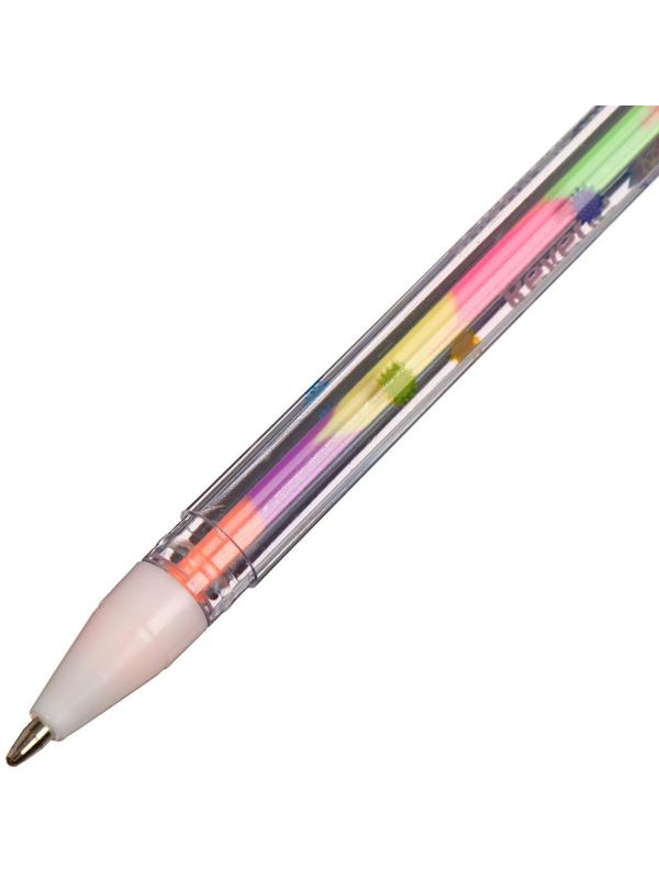 Набор гелевых ручек 6 штук, разноцветные стержни, в пластиковой упаковке