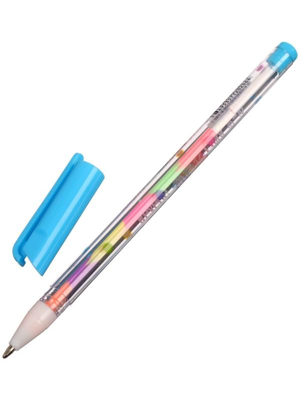 Набор гелевых ручек 6 штук, разноцветные стержни, в пластиковой упаковке