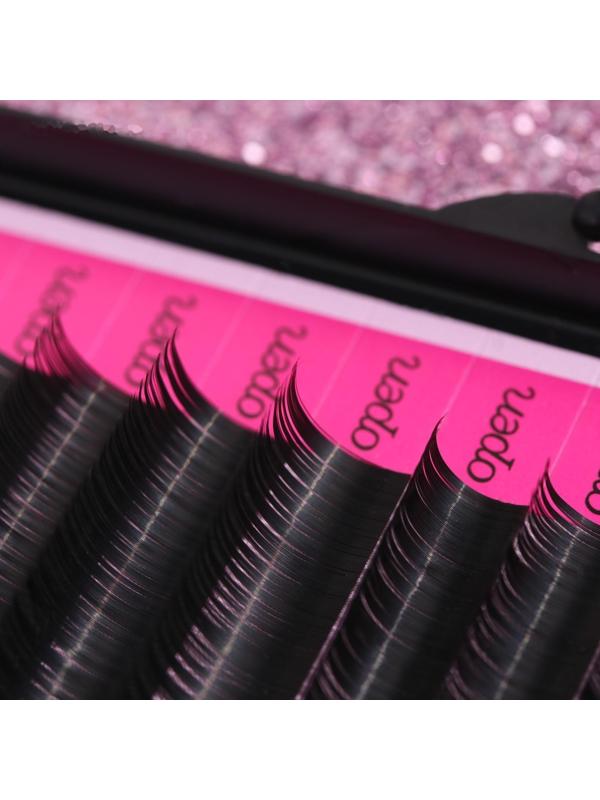 Набор ресниц для наращивания, 8, 10, 12 мм, толщина 0,10, изгиб D, 12 рядов