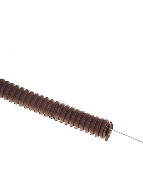 Гофротруба УРАЛ ПАК ПВХ, 16 мм, с протяжкой, 25 м, темное дерево, ГФ-9104116-025