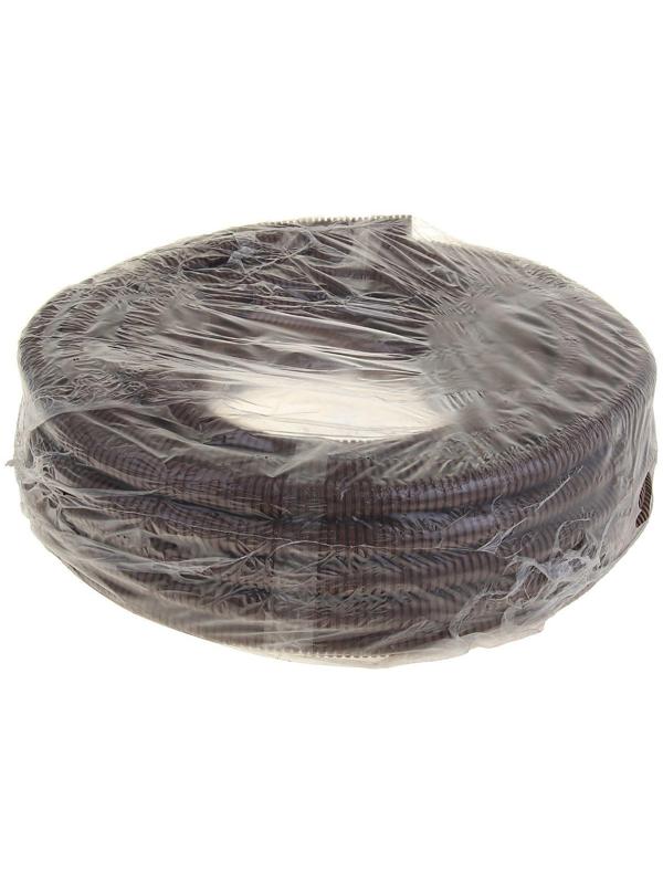 Гофротруба УРАЛ ПАК ПВХ, 25 мм, с протяжкой, 25 м, темное дерево, ГФ-9104125-025