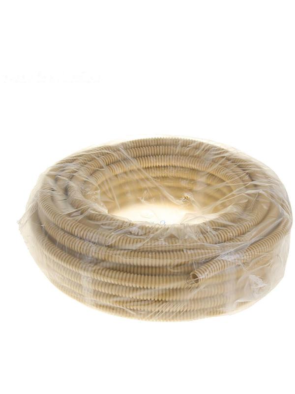 Гофротруба УРАЛ ПАК ПВХ, 20 мм, с протяжкой, 25 м, светлое дерево, ГФ-8104120-025