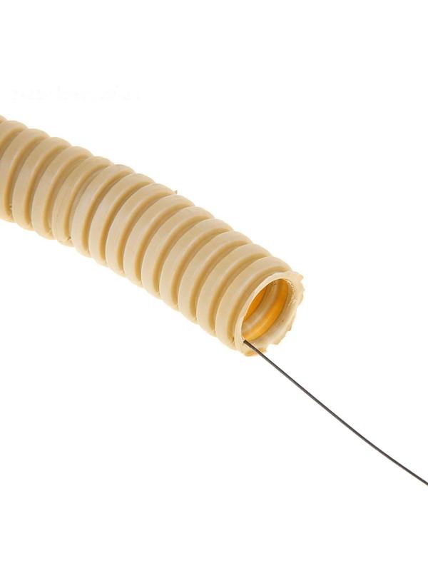 Гофротруба УРАЛ ПАК ПВХ, 20 мм, с протяжкой, 25 м, светлое дерево, ГФ-8104120-025