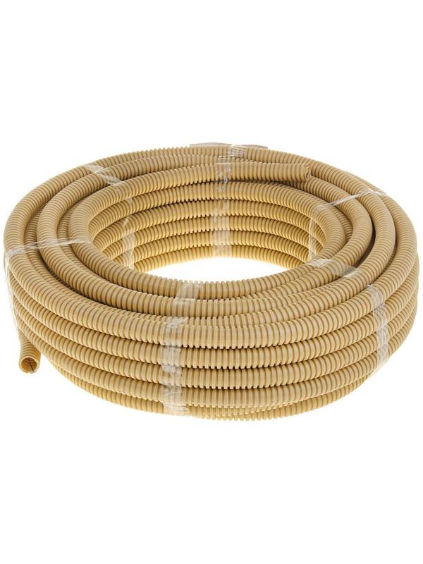 Гофротруба УРАЛ ПАК ПВХ, 20 мм, с протяжкой, 25 м, светлое дерево, ГФ-8104120-025