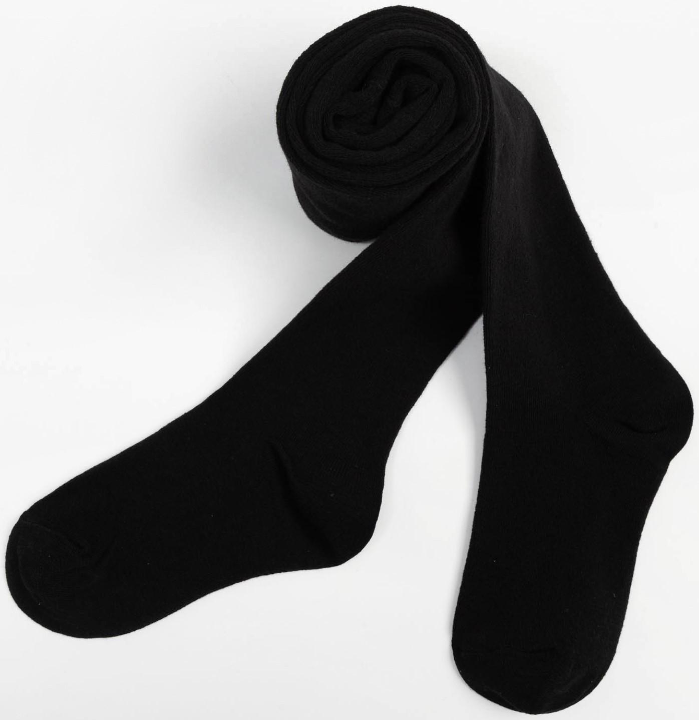 Колготки детские махровые, цвет чёрный, рост 116-122 см