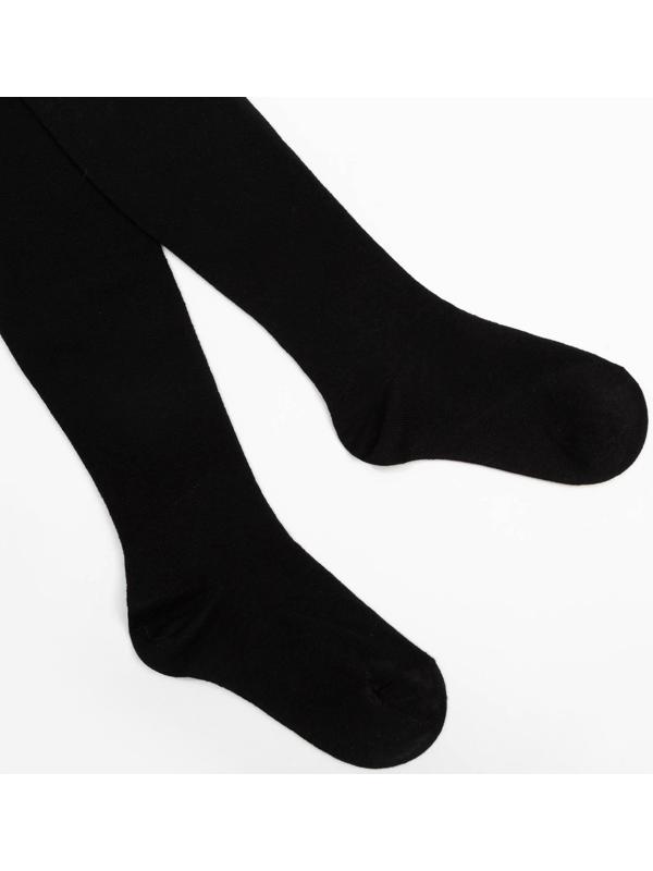 Колготки детские махровые, цвет чёрный, рост 116-122 см