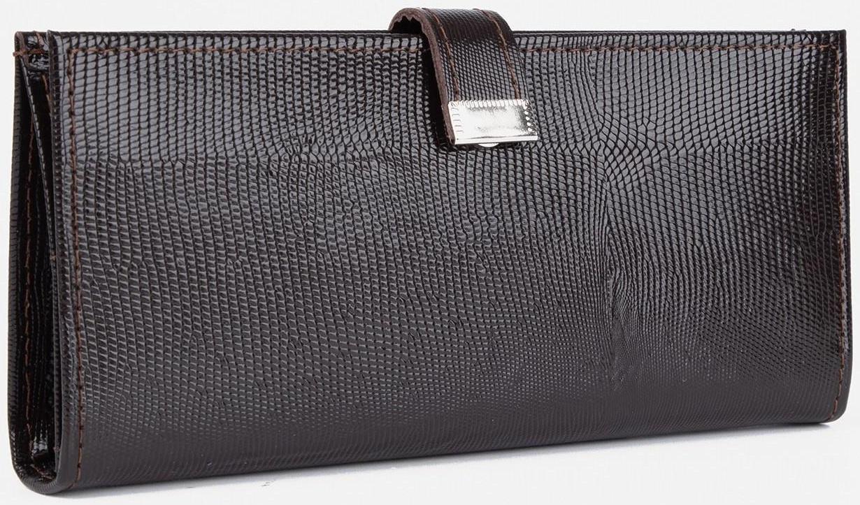 Кошелёк на кнопке, цвет коричневый