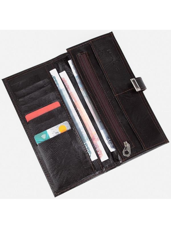 Кошелёк на кнопке, цвет коричневый