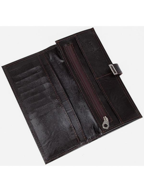 Кошелёк на кнопке, цвет коричневый