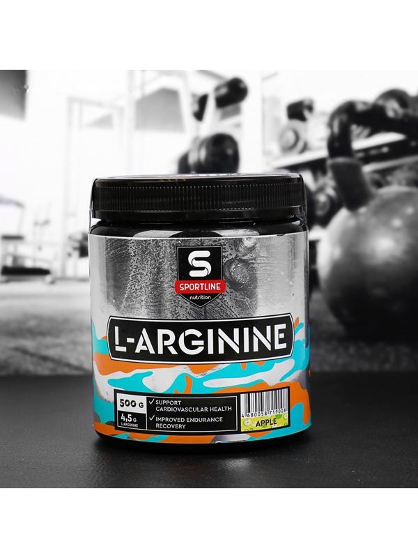 Аргинин SportLine L-Arginine, Яблоко, спортивное питание, 500 г