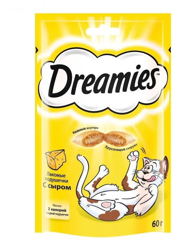 Лакомство Dreamies для кошек, сыр, 60 г