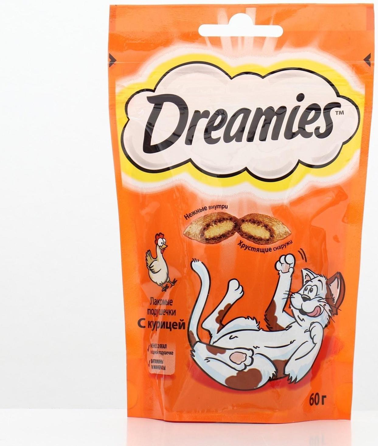 Лакомство Dreamies для кошек, курица, 60 г