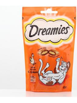 Лакомство Dreamies для кошек, курица, 60 г