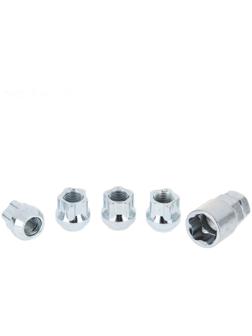 Секретки на колеса JN-501, гайка 12 x 1.25 мм, высота 22 мм, открытая, 4 шт + ключ