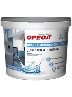 Краска водно-дисперсионная для стен и потолков моющаяся белая 6,5кг