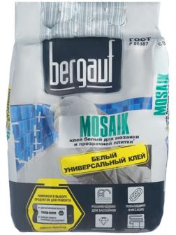 Клей для плитки мозаики и бассейнов Bergauf Mosaik, белый, 5 кг