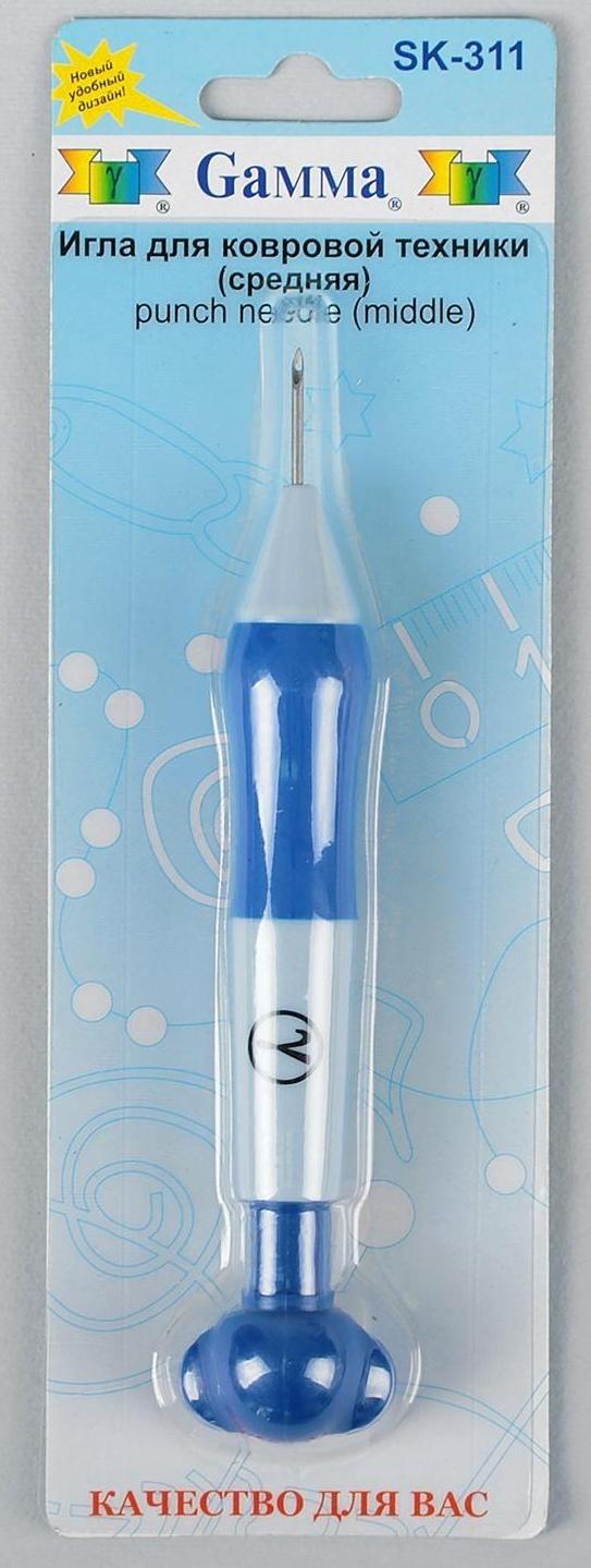 Игла для вышивания, для ковровой техники, d = 1,6 мм, цвет белый/синий