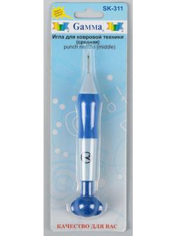 Игла для вышивания, для ковровой техники, d = 1,6 мм, цвет белый/синий