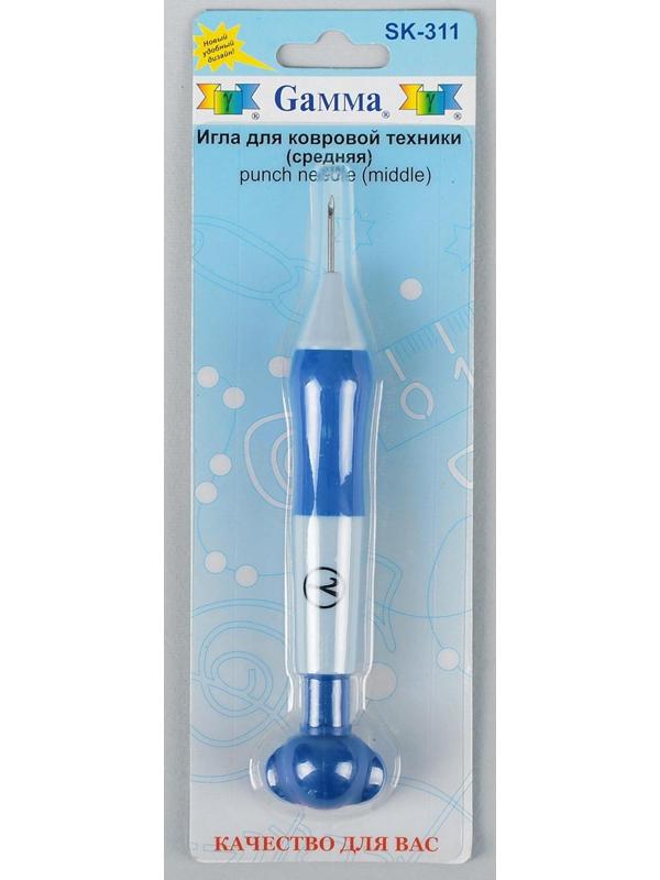 Игла для вышивания, для ковровой техники, d = 1,6 мм, цвет белый/синий