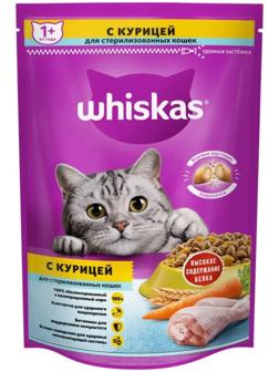 Сухой корм Whiskas для стерилизованных кошек, курица, 350 г