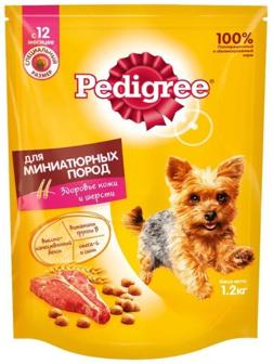 Сухой корм Pedigree для собак мини пород, говядина, 1,2 кг