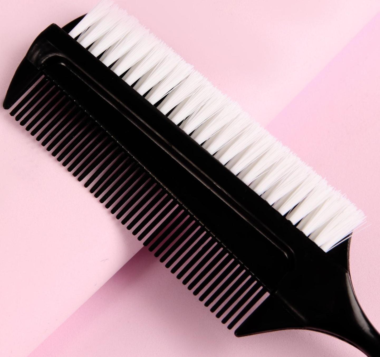 Расчёска для окрашивания, с хвостиком, 23 × 4 см, цвет чёрный