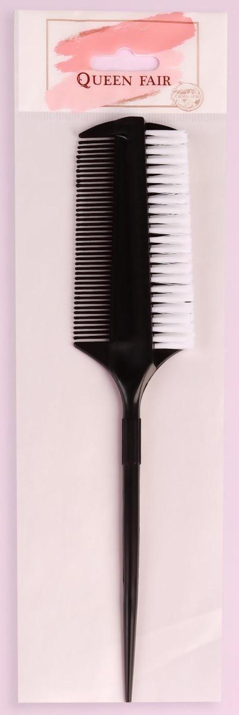 Расчёска для окрашивания, с хвостиком, 23 × 4 см, цвет чёрный