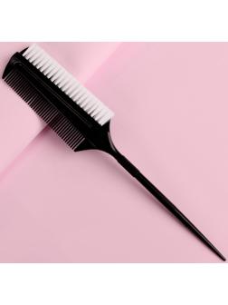Расчёска для окрашивания, с хвостиком, 23 × 4 см, цвет чёрный