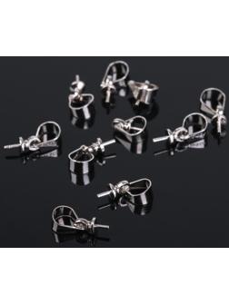 Держатель для кулона клеевой СМ-183 (набор 10шт), 10*5 мм, цвет серебро