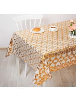 Клеёнка столовая ПВХ , ширина 137 см, рулон 20 метров, цвет золотой