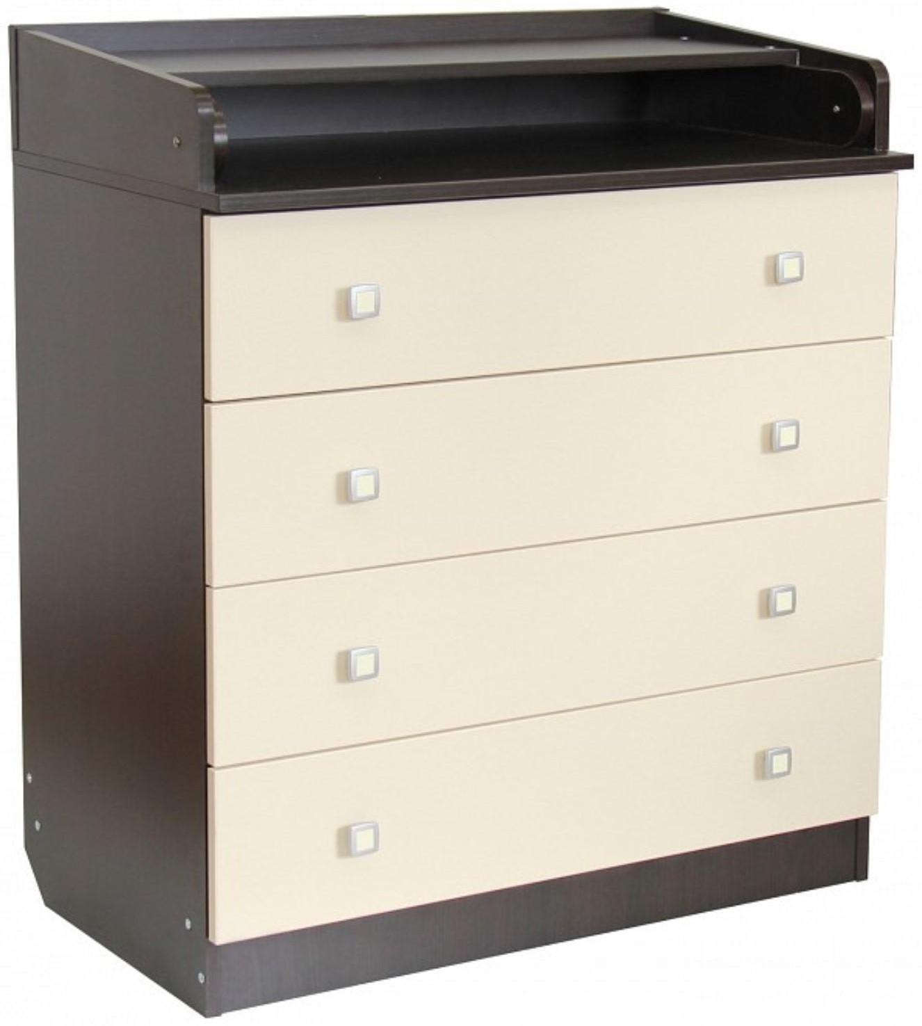 Комод детский с пеленальным столиком 804 «Фея 1580», 4 выдвижных ящика, цвет венге/бежевый