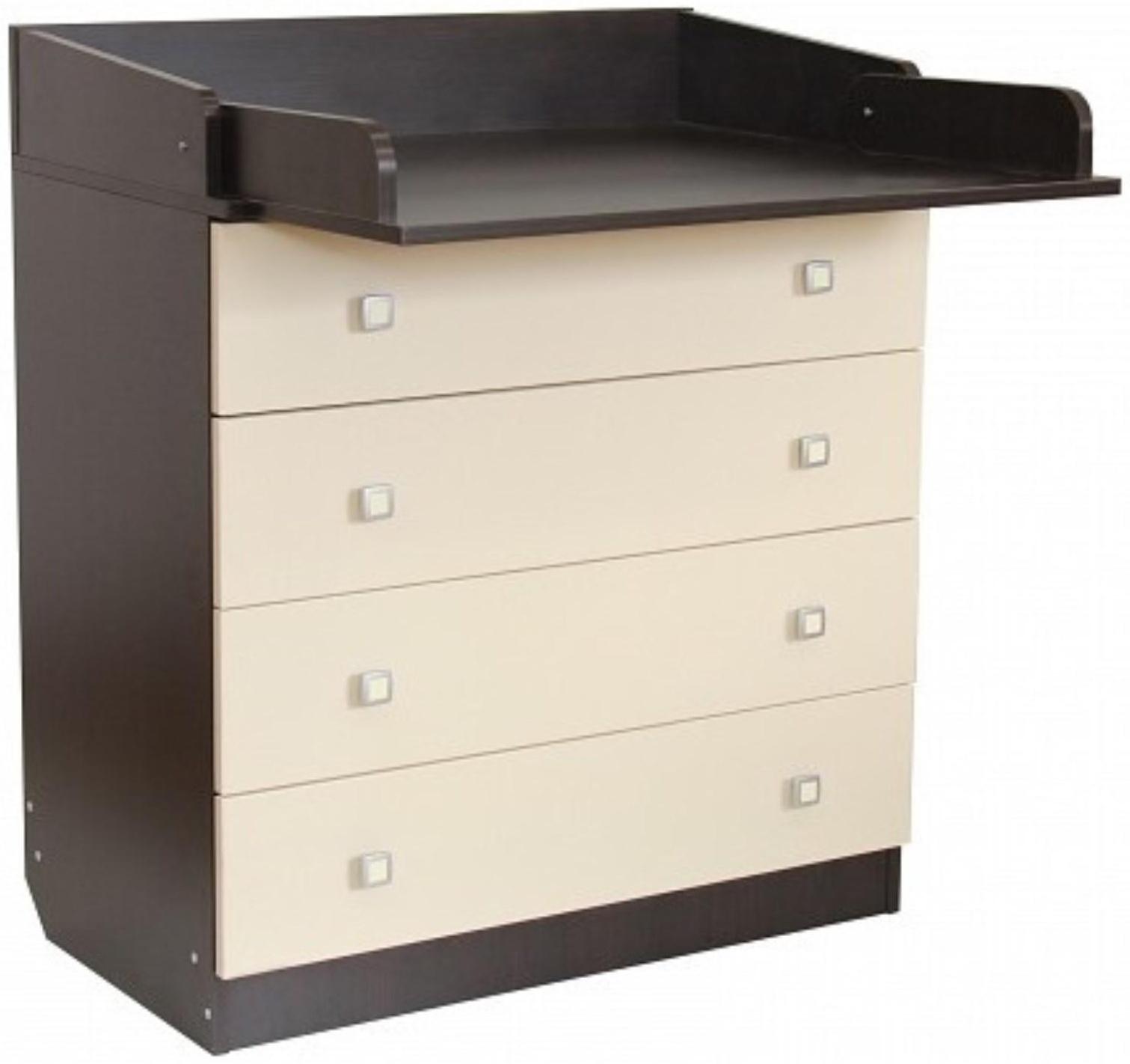 Комод детский с пеленальным столиком 804 «Фея 1580», 4 выдвижных ящика, цвет венге/бежевый