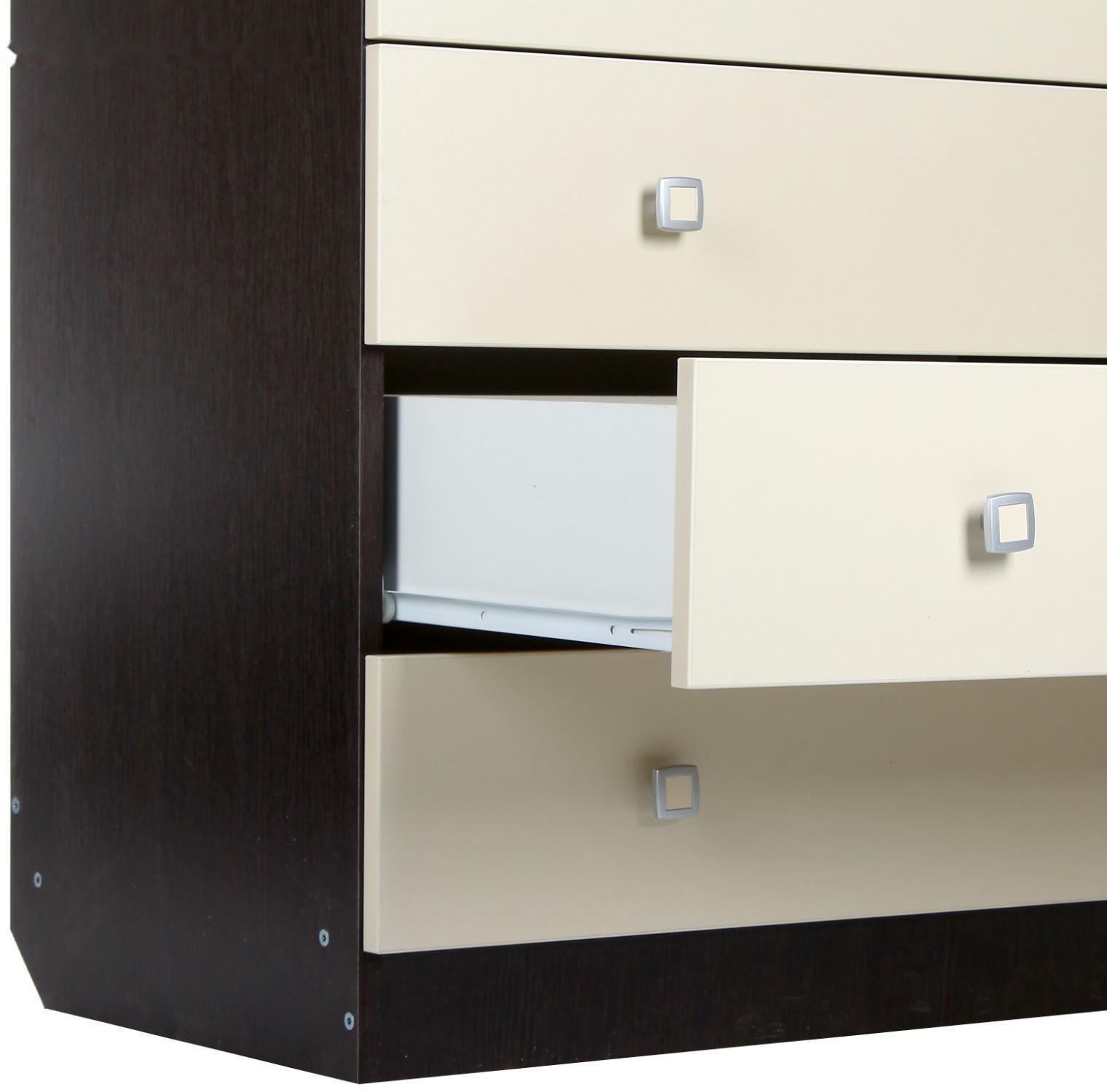 Комод детский с пеленальным столиком 804 «Фея 1580», 4 выдвижных ящика, цвет венге/бежевый